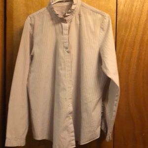 Button shirt  light purple with white pen strips